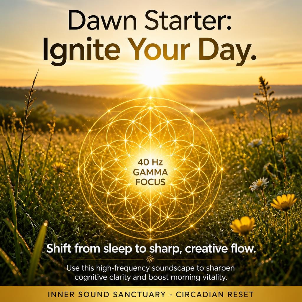 40 Hz Gamma Brainwave Entrainment Audio, Morning Focus Meditation Music (Digital Download)