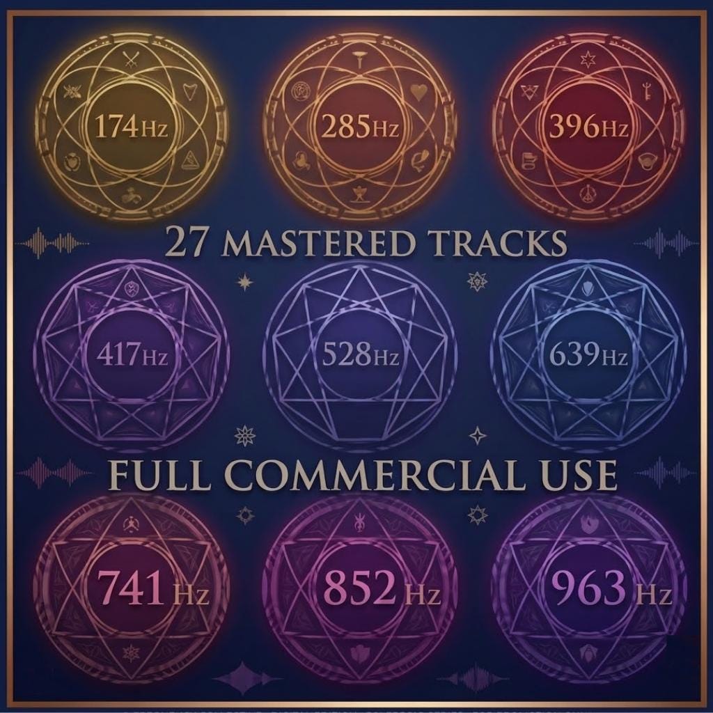 Complete Solfeggio Frequencies Bundle | 9 Sacred Tones, 27 Tracks (Commercial Use)