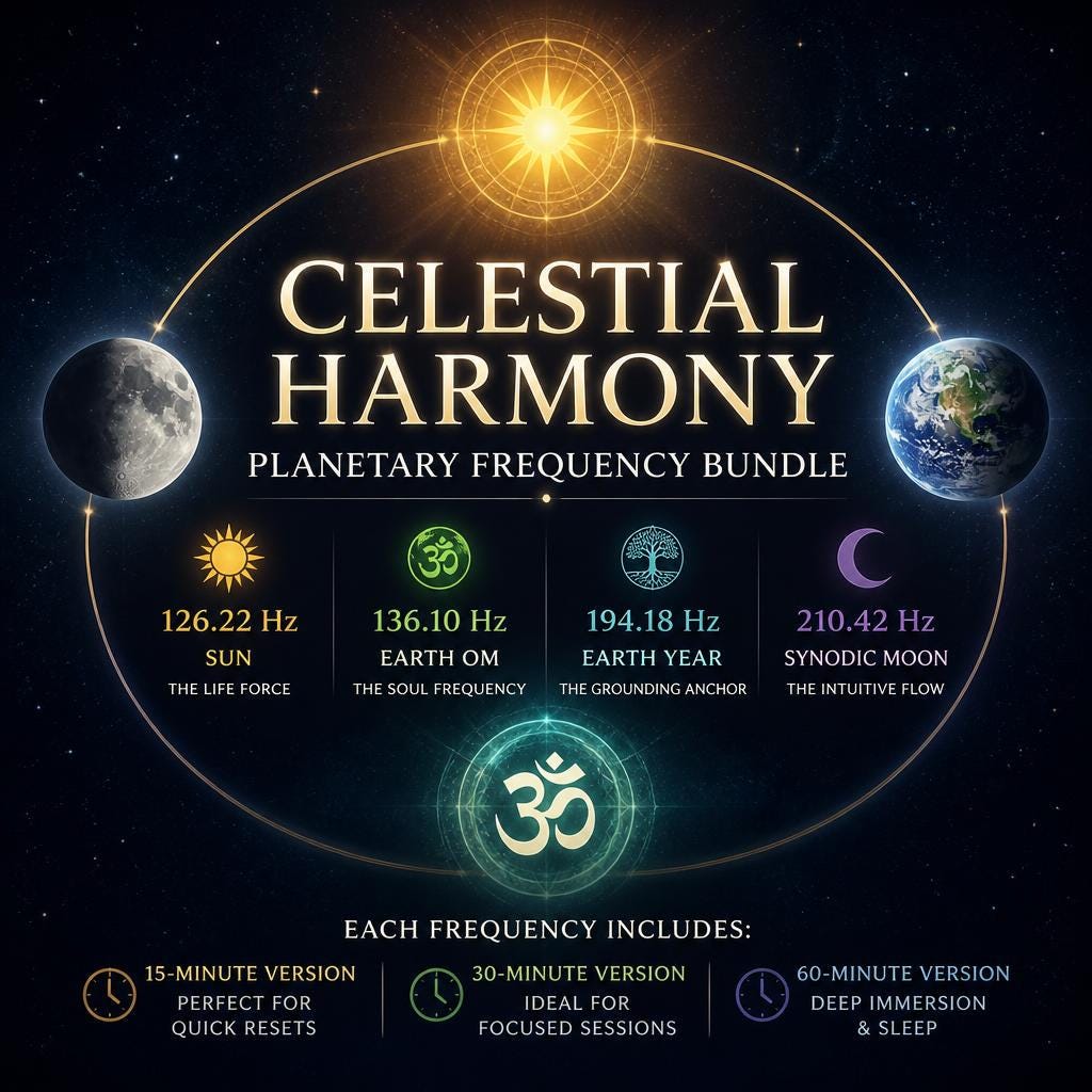 Celestial Harmony: Planetary Frequency Bundle | Sun, Moon, Earth Year & Om