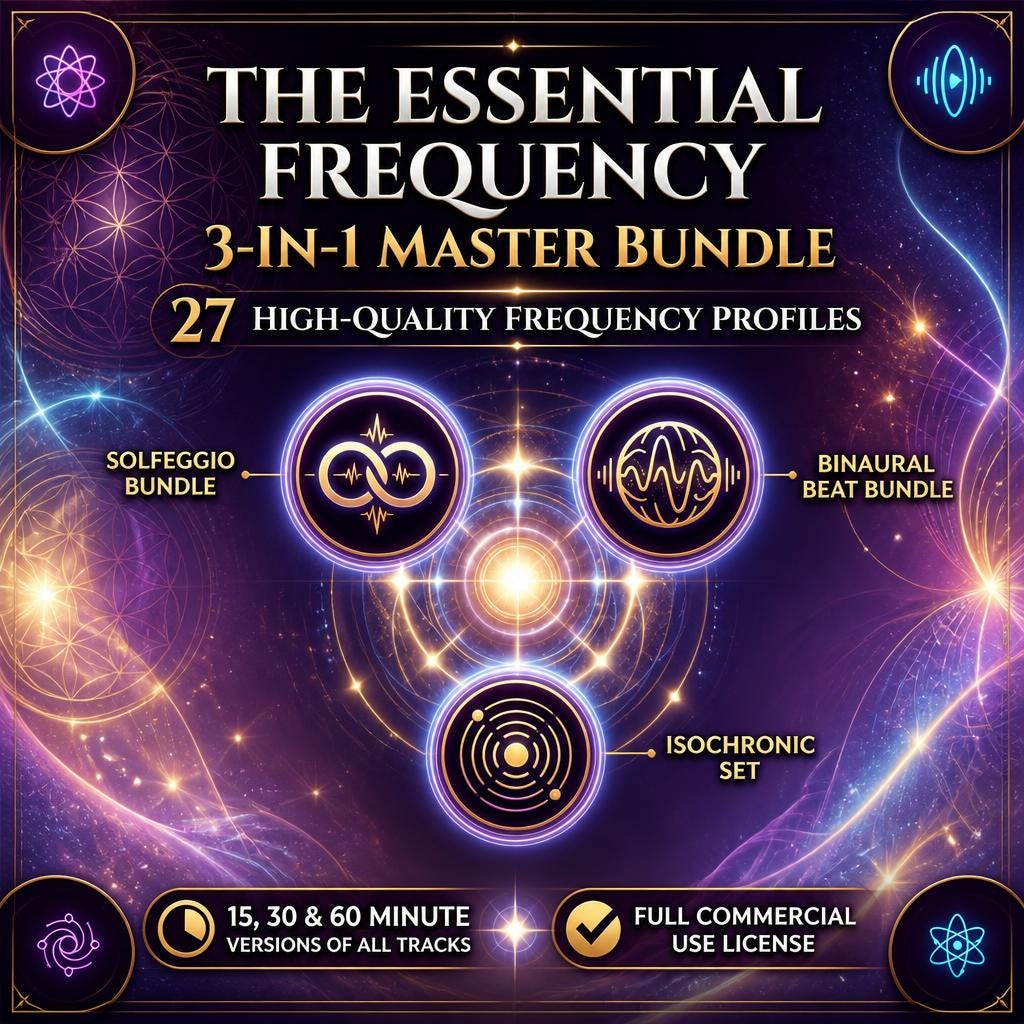 Solfeggio Binaural Isochronic Tones 3-in-1 Bundle (15, 30, 60 Min Tracks)